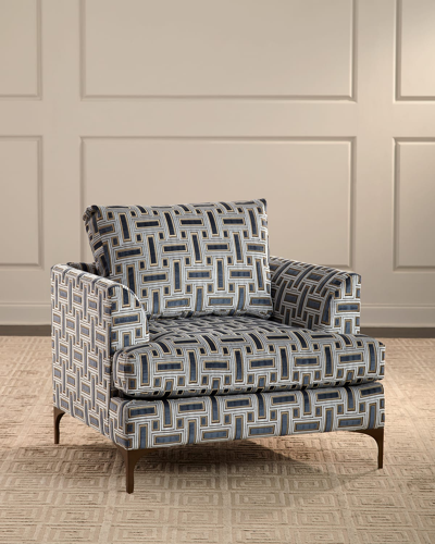 Shop Massoud Lawley Lounge Chair In Blue