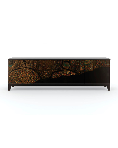 Shop Caracole Mosaic Console Table In Ebony