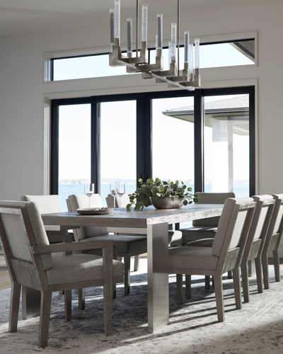Bernhardt Foundations Dining Table, 102" In Shale/stainless
