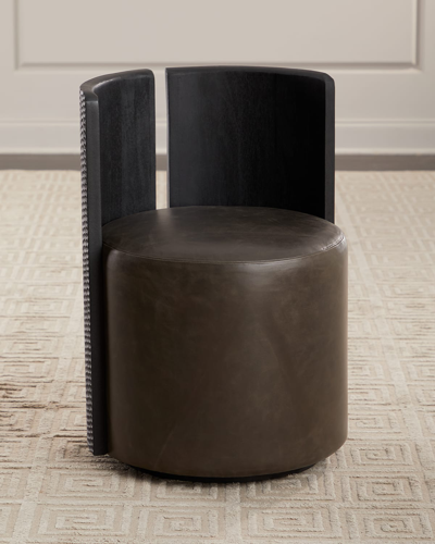 Shop Arteriors Hoover Leather Chair In Gpaphite
