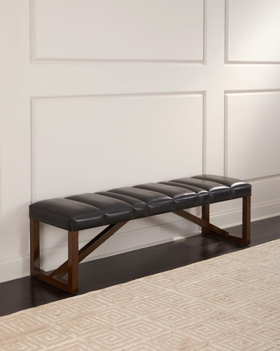 Shop Arteriors Greenwald Leather Bench In Black
