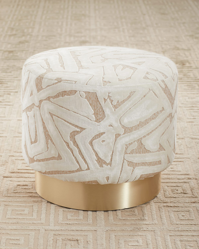 Shop Arteriors Avalon Swivel Ottoman In Champagne