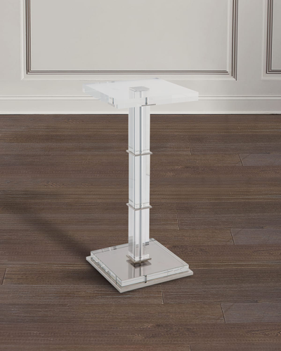 Shop Port 68 Blake Nickel & Crystal Accent Table In Crystal/nickel