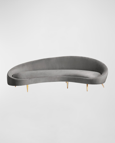 Shop Jonathan Adler Ether Curved Sofa In Grey