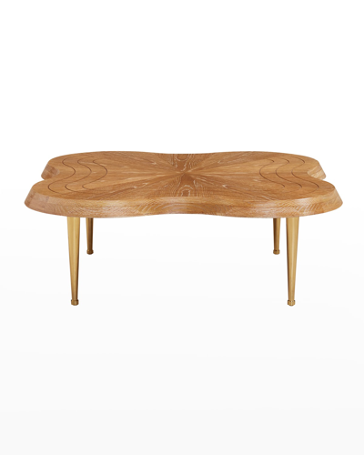 Shop Jonathan Adler Trocadero Clover Cocktail Table In Brown