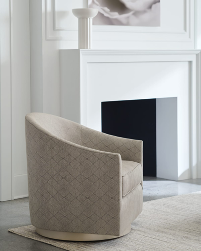 Shop Caracole Victoria Swivel Chair In Ivory