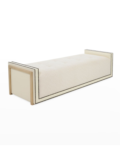Shop John-richard Collection Austin Bench In Ivory Chenille