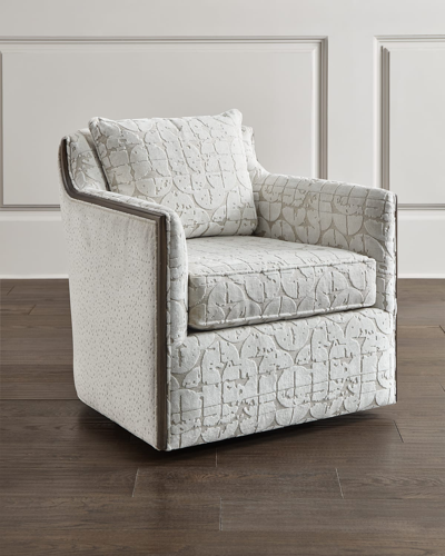 Shop Hf Custom Oakley Swivel Chair In Beige/cream