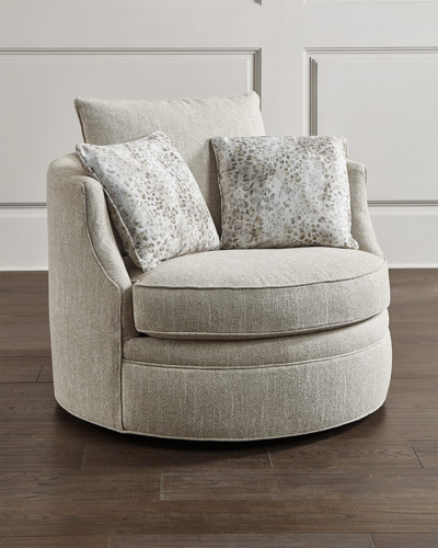 Shop Hf Custom Roslyn Swivel Chair In Cream
