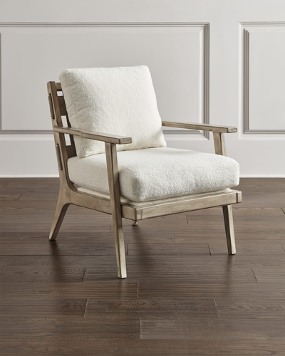 Shop Hf Custom Leif Exposed Wood Chair In Off White/cream