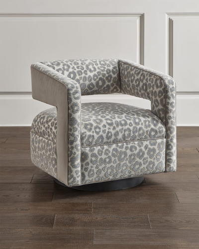 Shop Hf Custom Mateo Swivel Chair In Gray