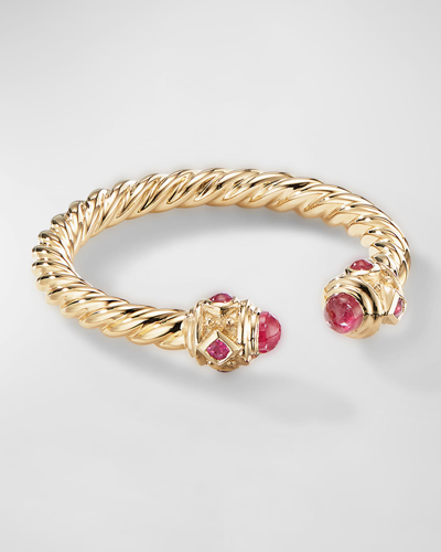 Shop David Yurman 2.3mm Renaissance Ring In 18k Gold In Ruby