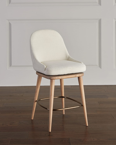Shop Interlude Home Harper Swivel Counter Stool, 26" In Oyster Linen