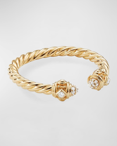 Shop David Yurman 2.3mm Renaissance Ring In 18k Gold In Diamond