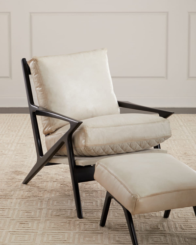 Shop Old Hickory Tannery Olivia Leather Chair In Ivory