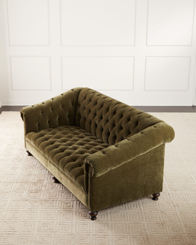 Shop Old Hickory Tannery Brisbane Chesterfield Sofa, 92" In Green