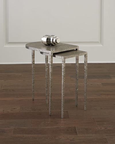 Hooker Furniture Chapman Metal Nesting Tables In Pewter