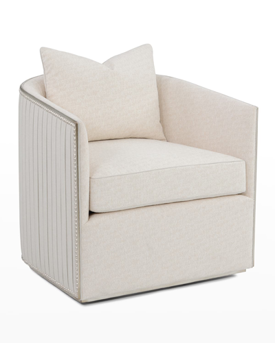 Shop John-richard Collection Sonoma Swivel Chair In Ivory