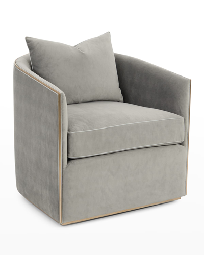 Shop John-richard Collection Sonoma Swivel Chair In Grey