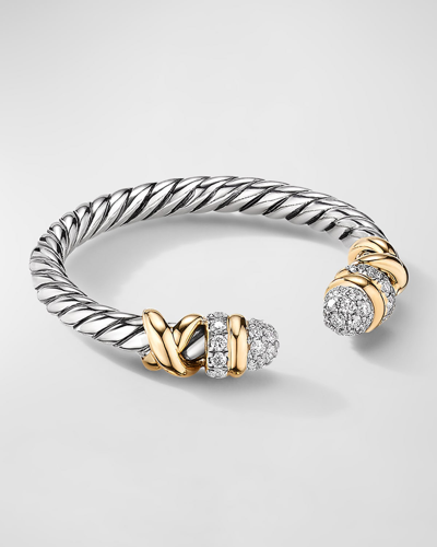 Shop David Yurman Petite Helena Ring With Diamonds And 18k Gold, 2.5mm