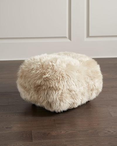 Shop Interlude Home Anders Sheepskin Ottoman In Taupe