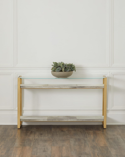 Shop Regina Andrew Andres Hair On Hide Console Table, Brass