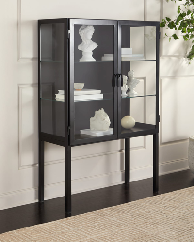 Shop Jamie Young Chauncey Curio Bar Cabinet In Black