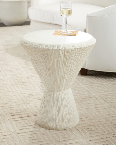 Shop Arteriors Nika Hourglass Accent Table In White