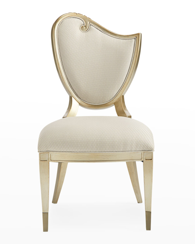 Shop Caracole Fontainebleau Right Scroll Dining Side Chairs, Set Of 2 In Champagne Mist
