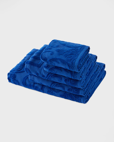 Shop Dolce & Gabbana Casa Dg Logo 5-piece Cotton Towel Set In Blue