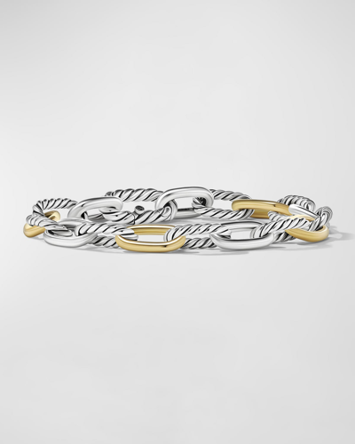 Shop David Yurman Dy Madison Chain Bracelet In Silver With 18k Gold, 8.5mm In Silver With 14k G
