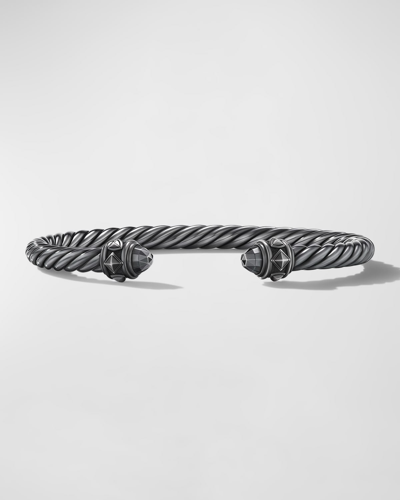 Shop David Yurman 5mm Renaissance Cable Bracelet In Blackened Silver
