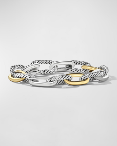 Shop David Yurman Dy Madison Chain Bracelet In Silver With 18k Gold, 11mm In S8