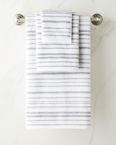 Shop Kassatex Hudson Stripe Hand Towel In Grey/white