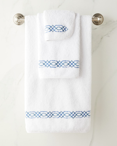 Shop Graccioza Milano 800 Thread-count Hand Towel In White/navy