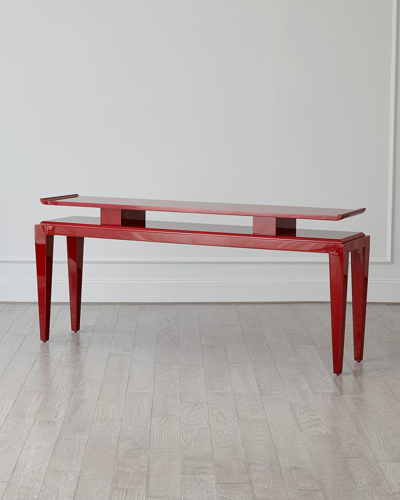 Shop Global Views Poise Console Table In Deep Red