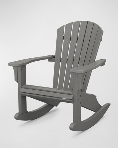 Shop Polywood Seashell Rocking Chair In Slate Grey