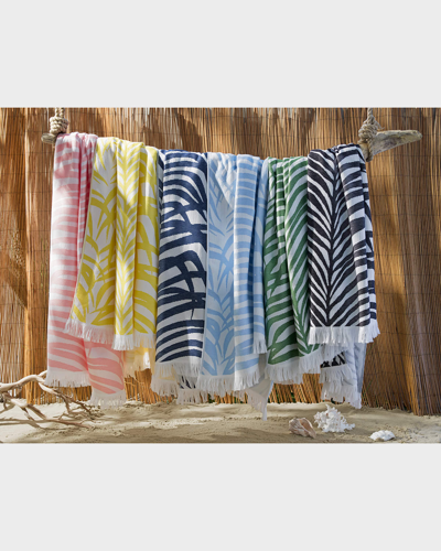 Shop Matouk Schumacher Zebra Palm Beach Towel In Black Sand
