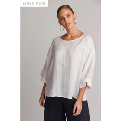 Shop Eb & Ive White Linen Relaxed Top