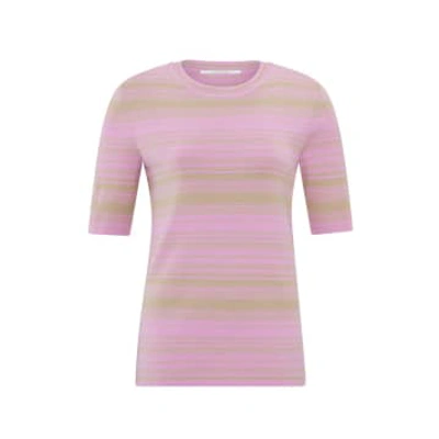 Shop Yaya Stripe Fitted Sweater | Phalaenopsis Pink Dessin