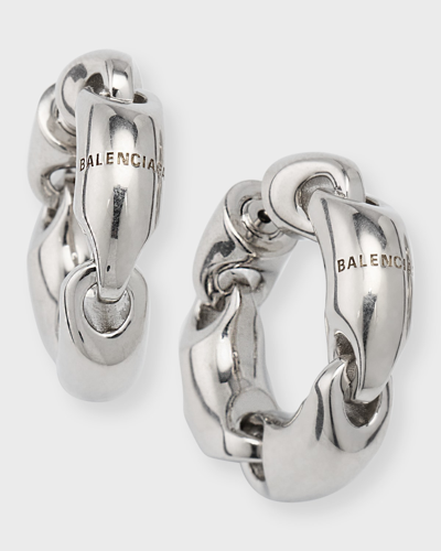 Shop Balenciaga Solid 2.0 Earrings In 0668 Silver