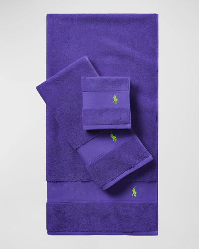 Shop Ralph Lauren Polo Player Hand Towel In Chalet Purple