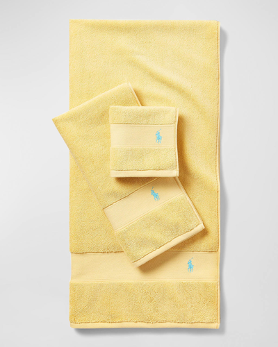 Shop Ralph Lauren Polo Player Wash Towel In Corn Yellow