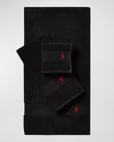 Shop Ralph Lauren Polo Player Hand Towel In Polo Black