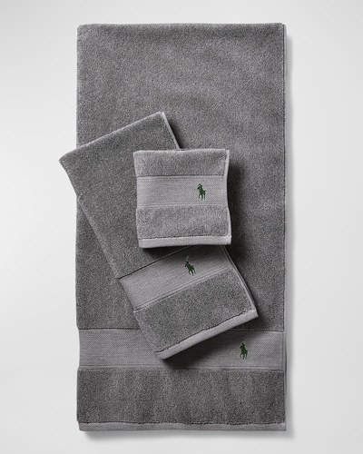 Shop Ralph Lauren Polo Player Wash Towel In Barclay Heather