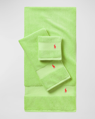 Shop Ralph Lauren Polo Player Hand Towel In Kiwi Lime