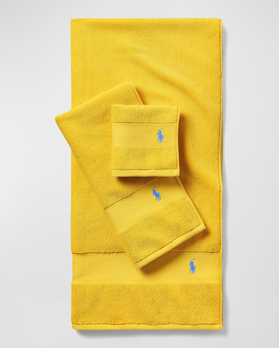 Shop Ralph Lauren Polo Player Wash Towel In Yellowfin
