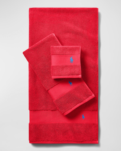 Shop Ralph Lauren Polo Player Bath Towel In Petal Red