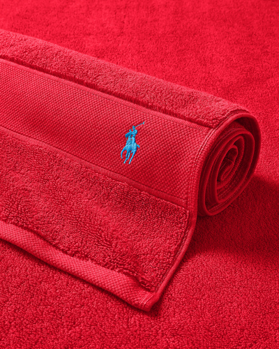 Polo Ralph Lauren Polo Player Cotton Bath Mat In Petal Red
