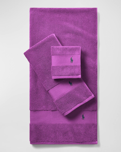 Shop Ralph Lauren Polo Player Wash Towel In Paloma Purple